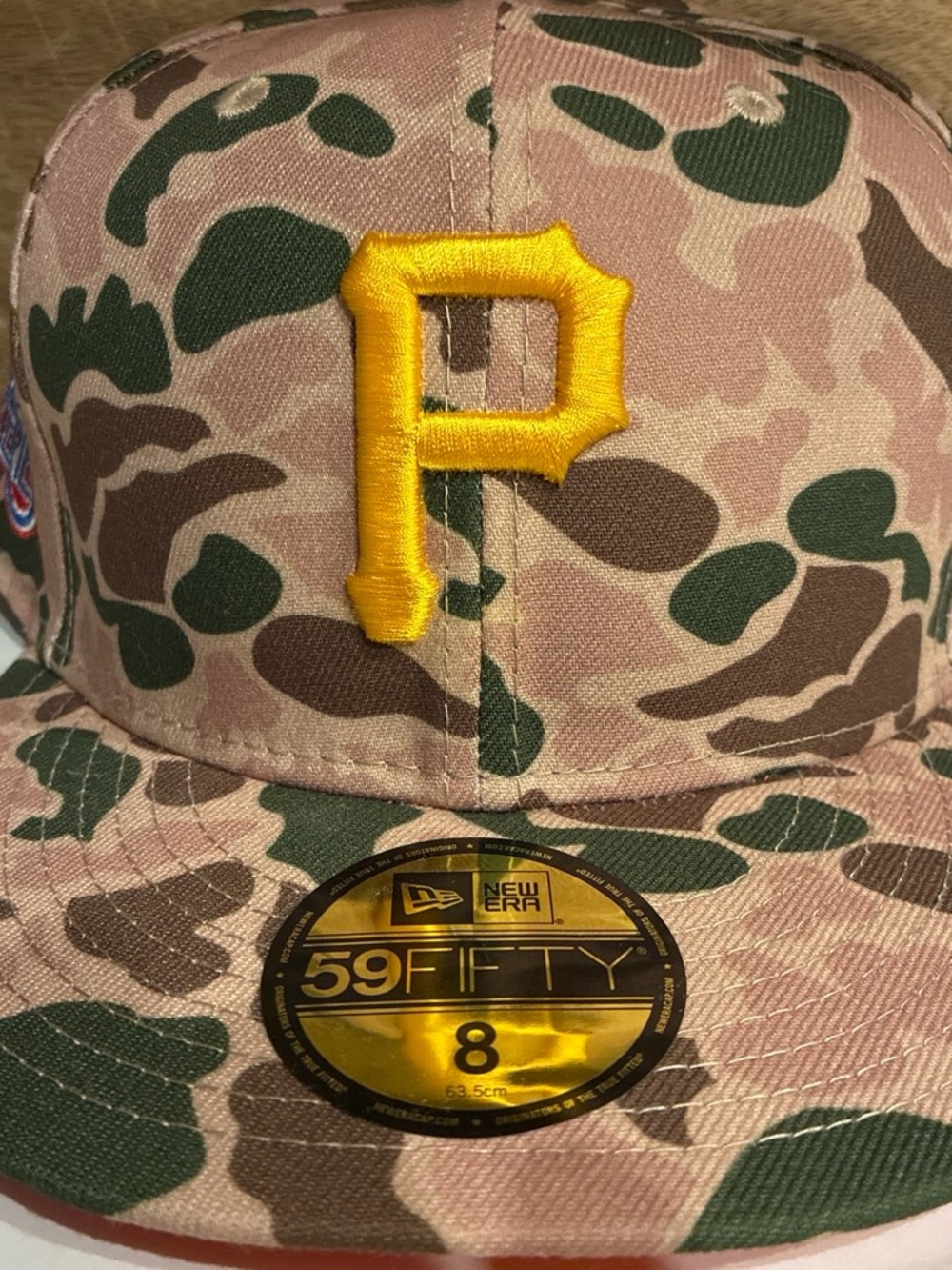 New Era Camo Pittsburgh P Fitted Cap Size 8